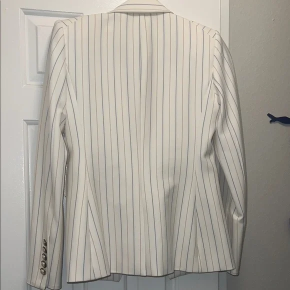 Veronica Beard White and Blue Pinstripe Blazer - Picture 4 of 5